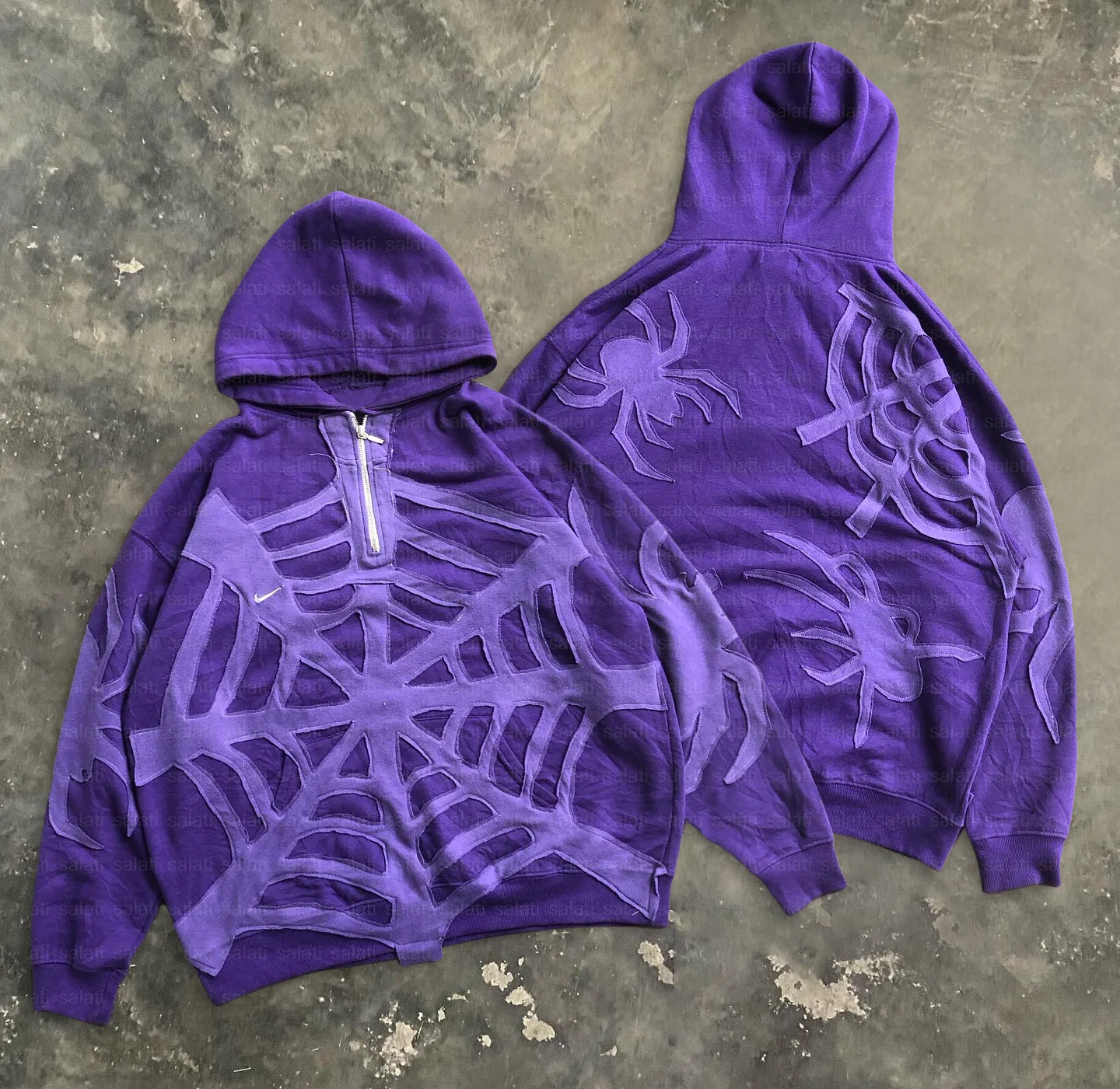 Y2K Clothing Custom Oversized Heavyweight 430GSM Boxy Cotton Blank Pullover Cut and Sew Boxy Applique Embroidery Logo Hoodie Men