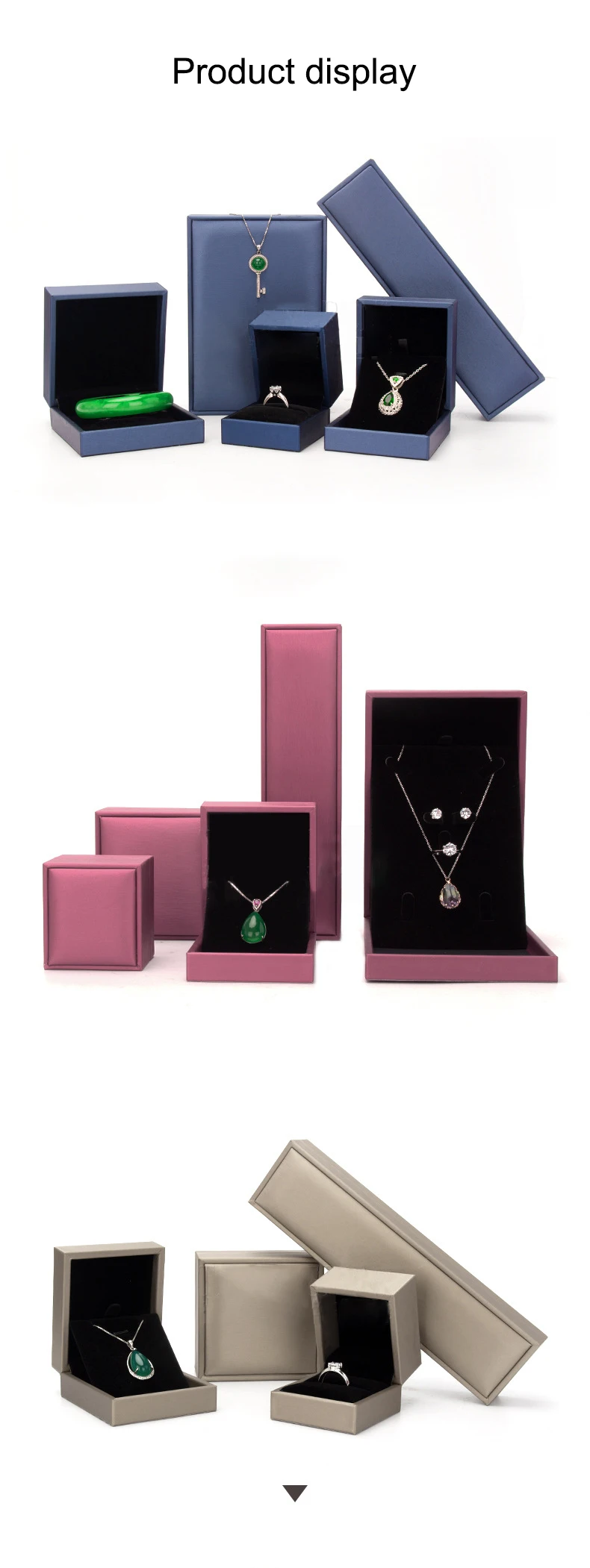 Wholesale Custom Earring Bangle Bracelet Necklace Ring Gift Packaging Jewelry Packaging Box Luxury details