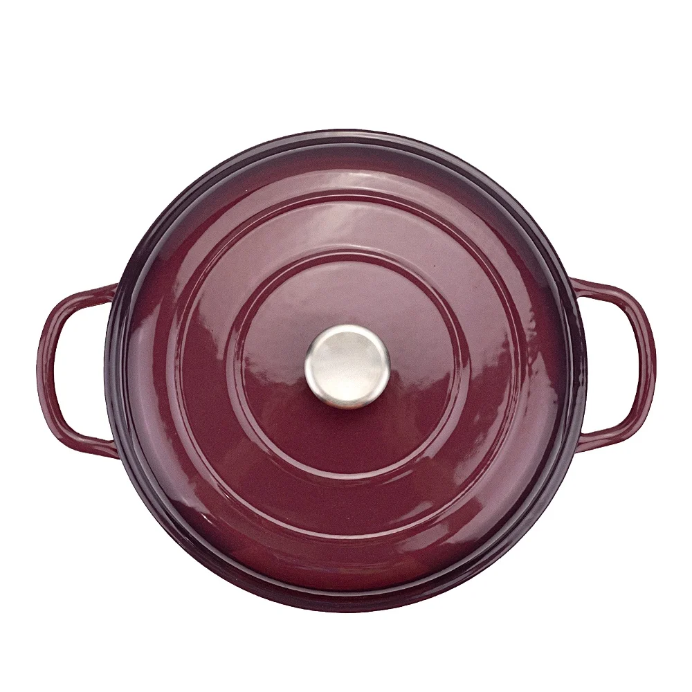 Cookercool 2022 New Fashion Purple Cast Iron Enamel Cooking Pots and Pans Nonstick Cookware Set