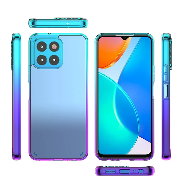 Factory Price Gradual Change Color Transparent clear Acrylic Tpu Mobile Phone case for huawei Honor X6 X8a X5 X9a X7a Back Cover