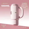 Coral pink-quality-upgraded ice boss cup with handle-1000 ml