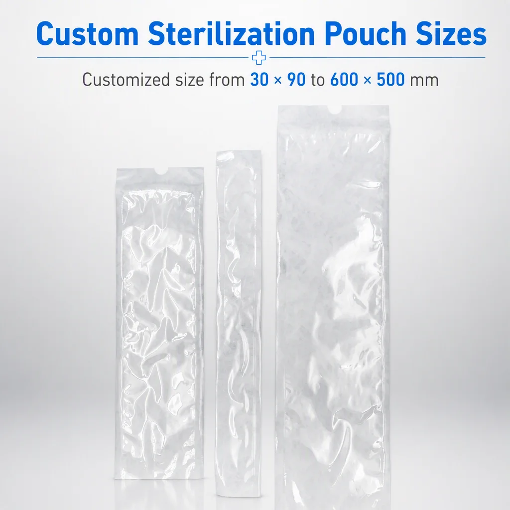 Custom Medical Sterilization Pouch, Tyvek Heat Seal Sterile Bag for Medical Device Packaging, ISO13485 Certified, OEM ODM