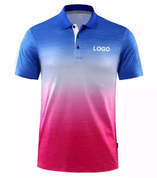 Custom Dye Sublimation Printing Mens Polo Shirts 100% Polyester Spandex T Shirt Polo