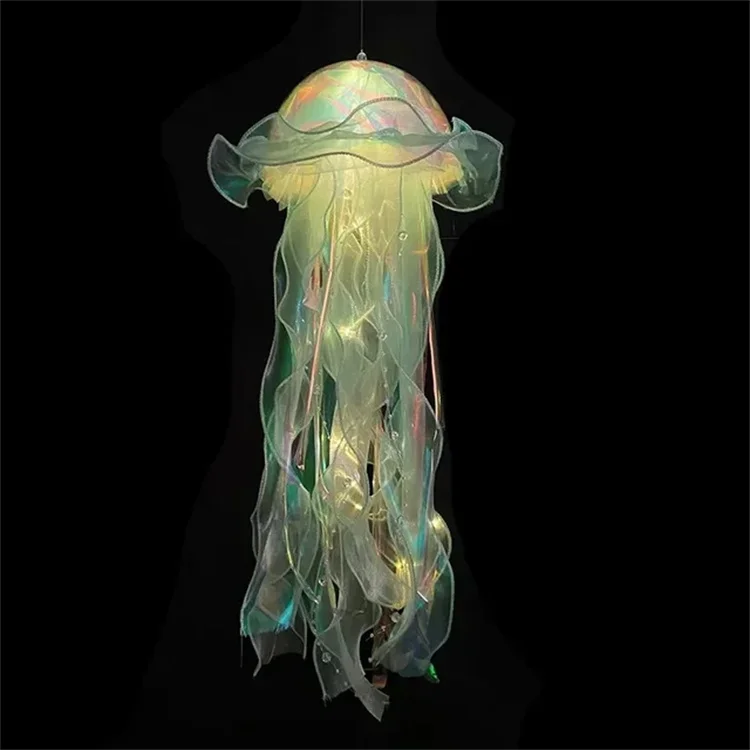 Color Changing Chandelier DIY Portable Realistic Handmade Led Jellyfish Lantern Lantern DIY Hanging Jellyfish Lamp Decor