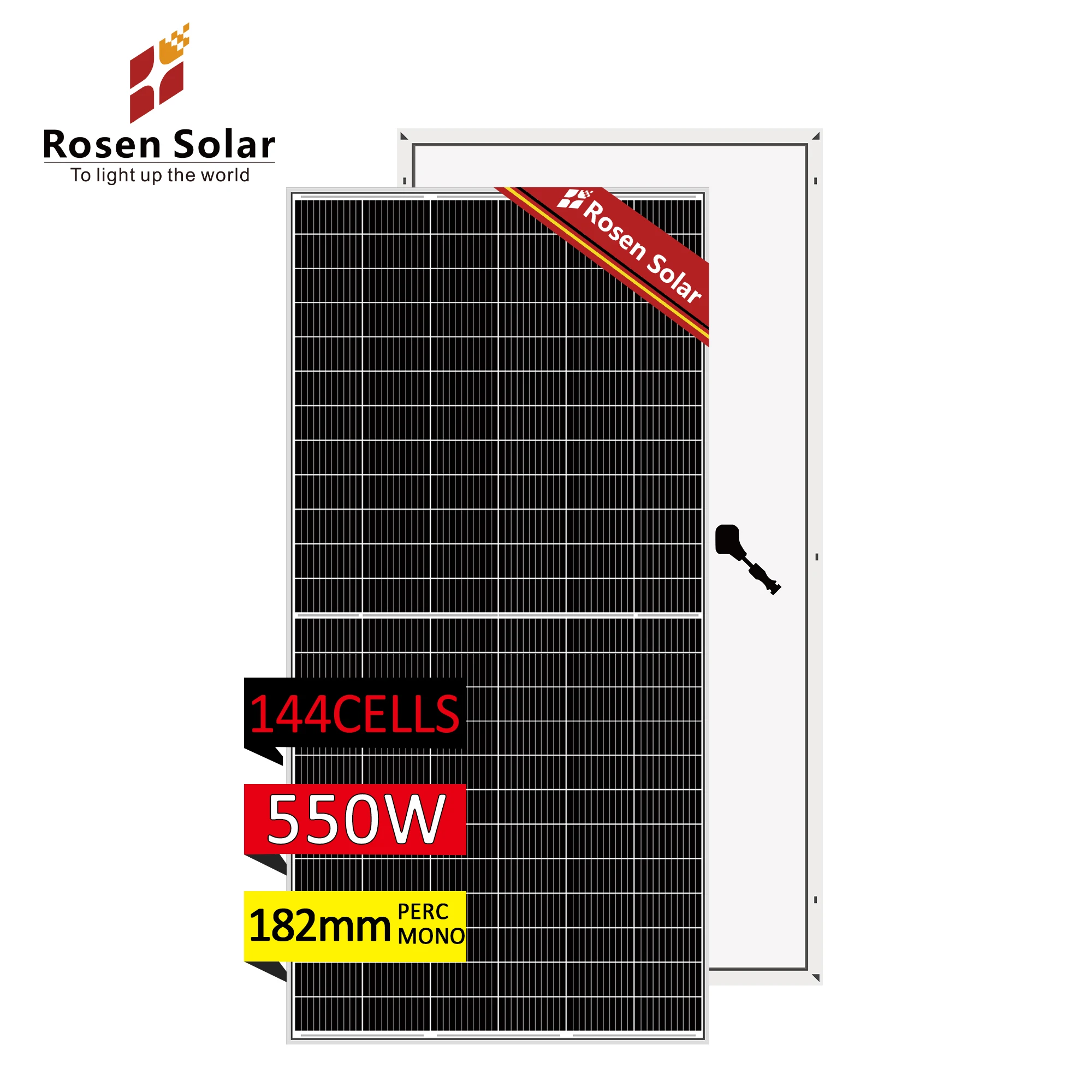 Solar panel 550W Rosen China Container Shipping Project Use High Efficiency 25 years warranty for solar modules 550W