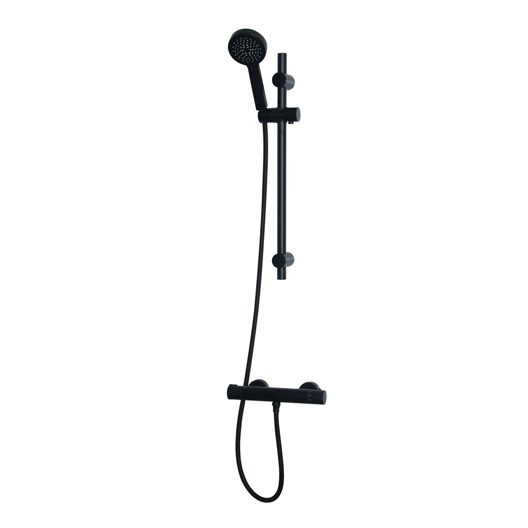 Modern Brass Round Single Function Bar Valve Shower  System - Black supplier