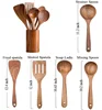 Utensili da cucina marroni da 5 pezzi con supporto
