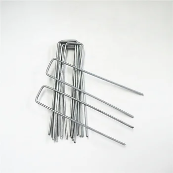 U Shape Galvanized Sod Staple Ground Stakes Garden Staples Tent Peg Securing Pegs Pins Nails for Artificial Grass