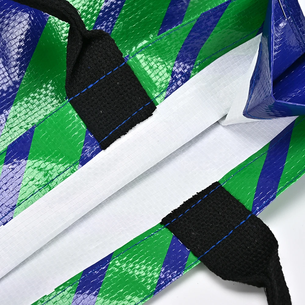 Promotional Grocery Coated Recycled Laminated PP Woven Bag Customized Printing PP Woven Tote Shopping Bag with Double Handle manufacture