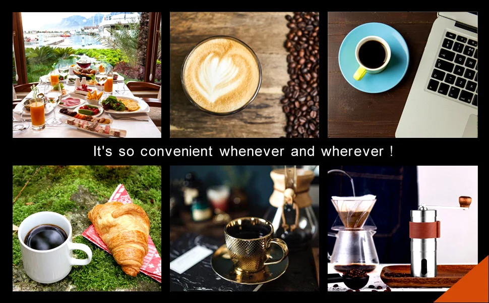 Moedor de café manual em aço inoxidável 304 com alça manual, caixa transparente com balança para café