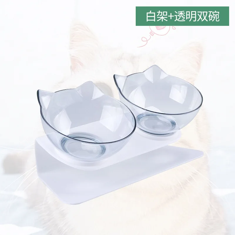 Hot Black Plastic Slanted Cat Bowls Wholesale Pet Dogs Triple Bowls Cat