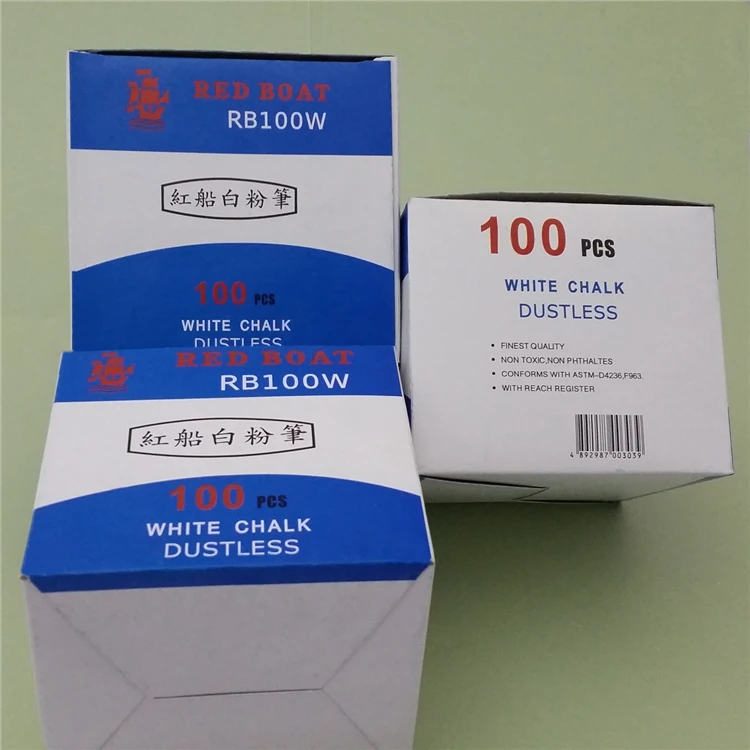 Прямая поставка с завода, цветная коробка, высококачественный нетоксичный белый меловой карандаш без пыли