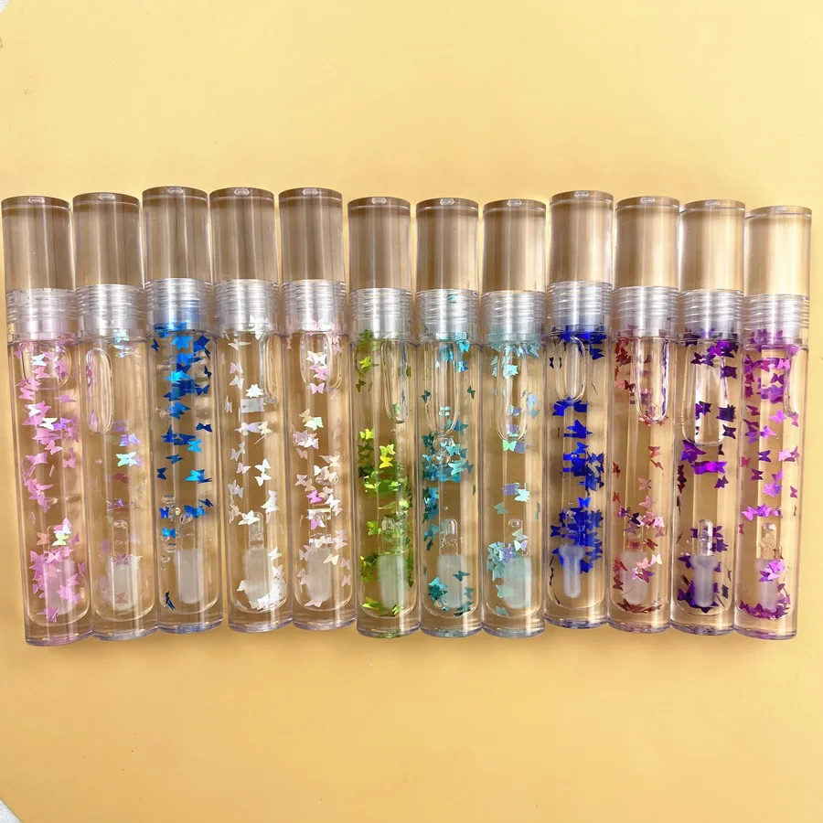 Оптовая продажа, прозрачный блеск для губ от поставщика, глянцевый блеск для губ под заказ, блеск для губ для веганов с цветами и фруктами