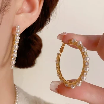 Classic Copper Gold-plated Imitation Pearl Earrings Fashion Jewellery Accessories Wedding Party Anniversary Gift