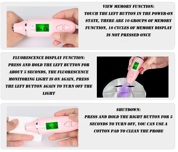 LCD skin tester digital facial moisture monitor oil tester test machine personal scanner health portable smart skin analyzer