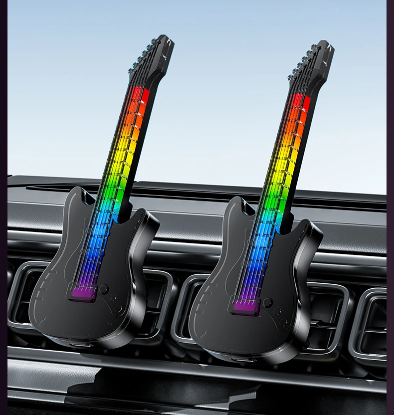 product premium design colorful guitar light car air freshener car air outlet clip aroma fragrance diffuser scented car perfume-5