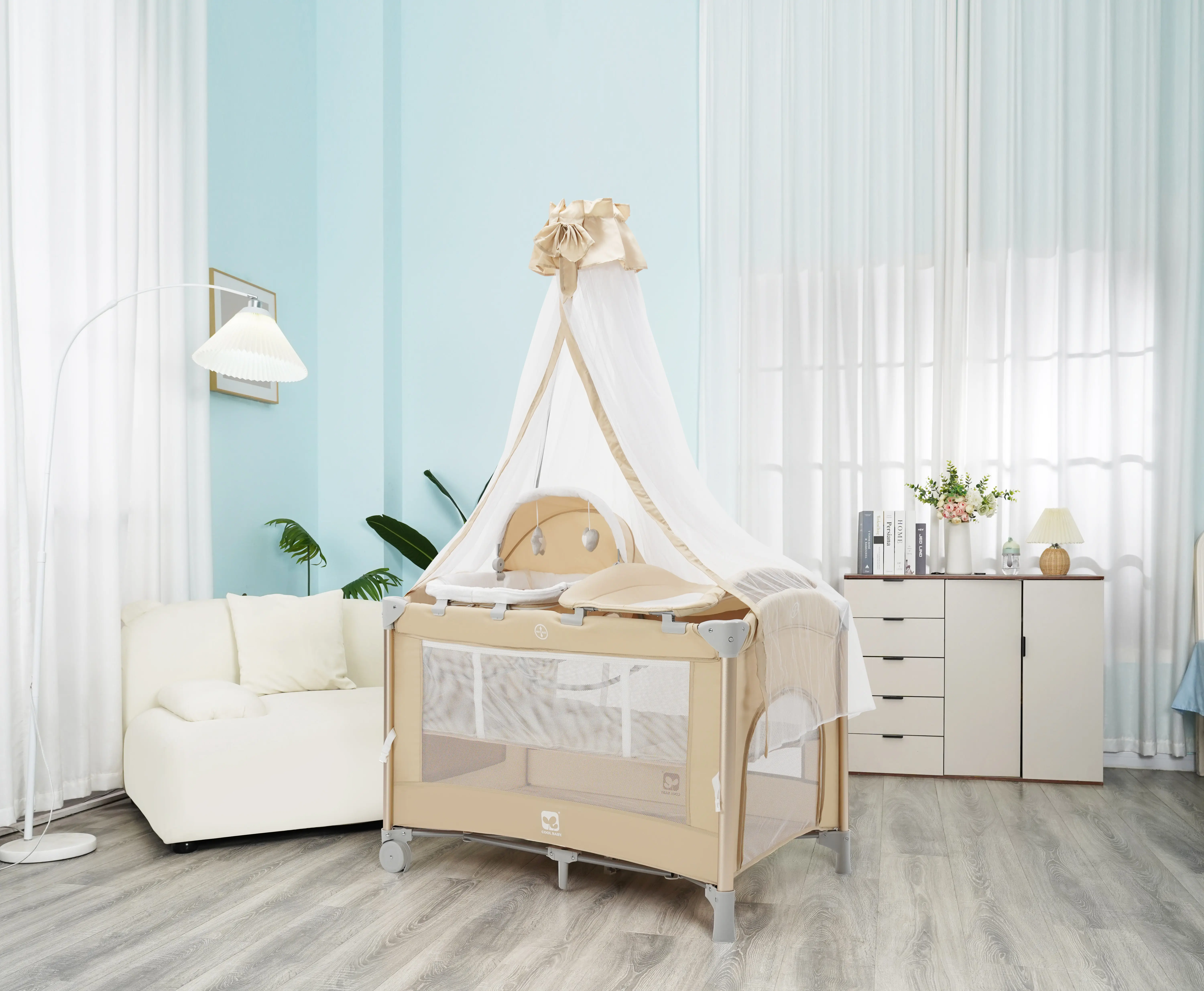 P999NF Stock Baby Crib Children Bed Baby Kids Playpen With Folding System supplier