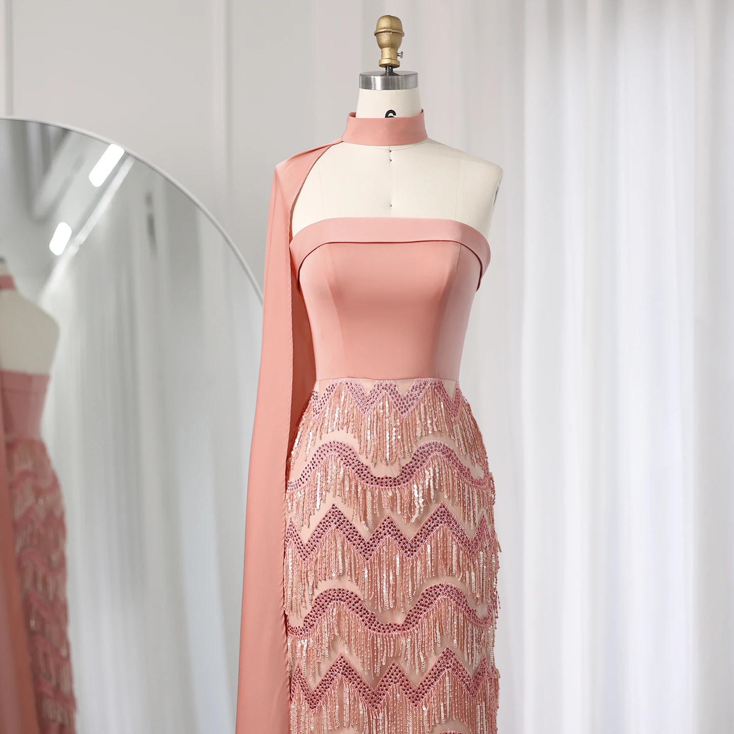 old rose color formal dress Anastasia dress (OLD ROSE) – Suzy Clothing main image 0
