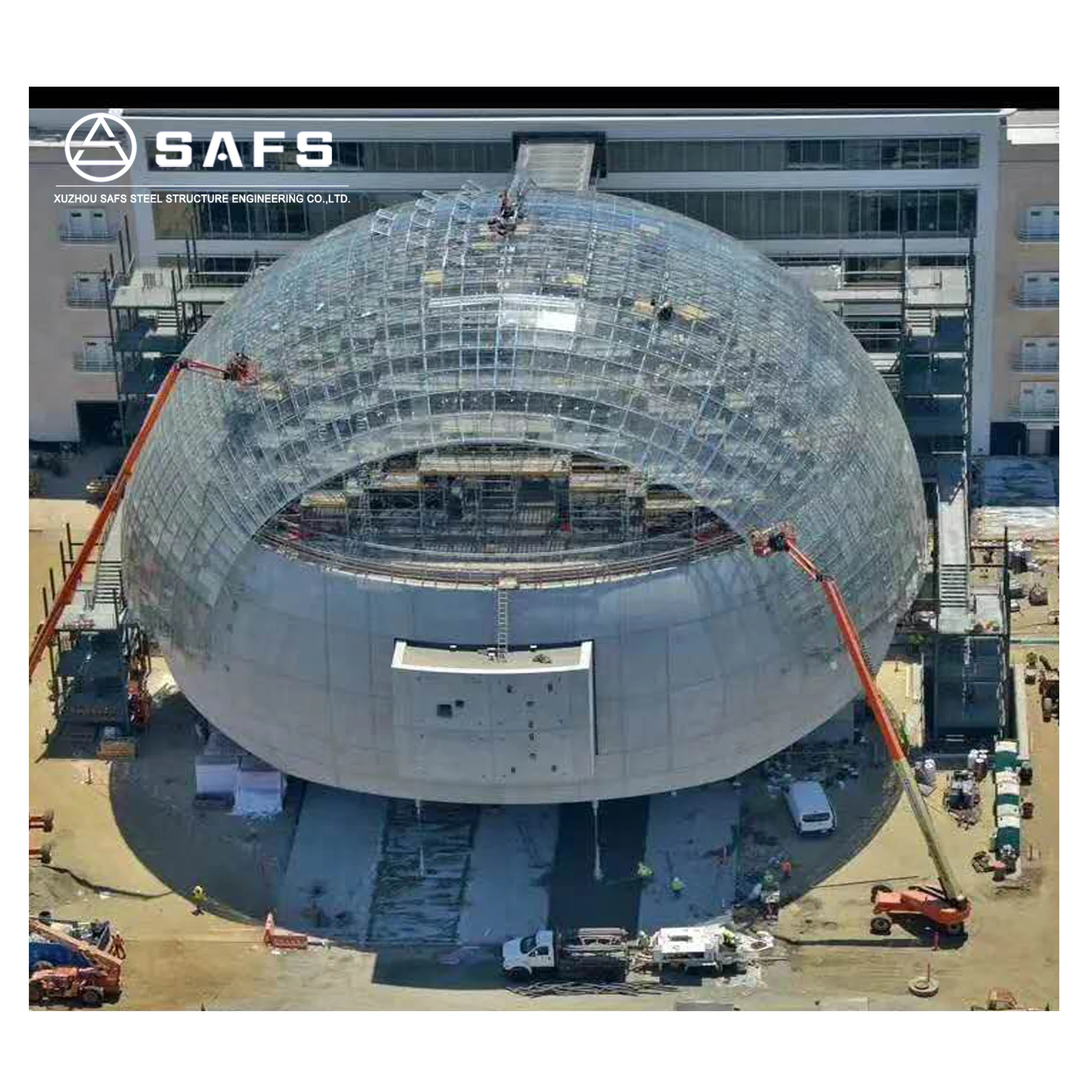 Steel Structure Mall Circular Dome Glass Roof Building Design