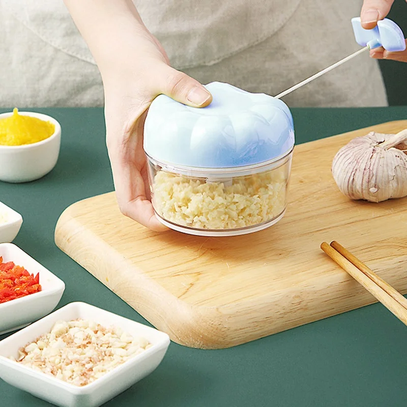 Mini Pepper Chopper Garlic Cutter Mixer Blender Manual Meat Grinder Stainless Steel Vegetable Fruit Twist Shredder Kitchen Tools