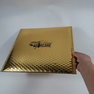 Custom Eco-Friendly & Durable Gold Bubble Padded Metallic Envelope Lightweight Shipping Packaging Bags Unique Printed Design