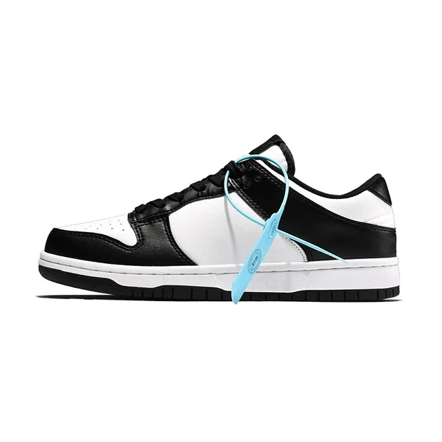Men's and Women's Casual All-Season Board Shoes New Low-Top Platform Design with Black White Panda Print for Winter Autumn