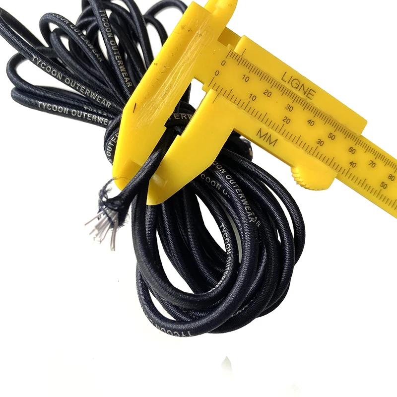 1/8 Inches 3 Mm 5mm 8mm Polyester Black Latex Inner Core Elastic Round ...