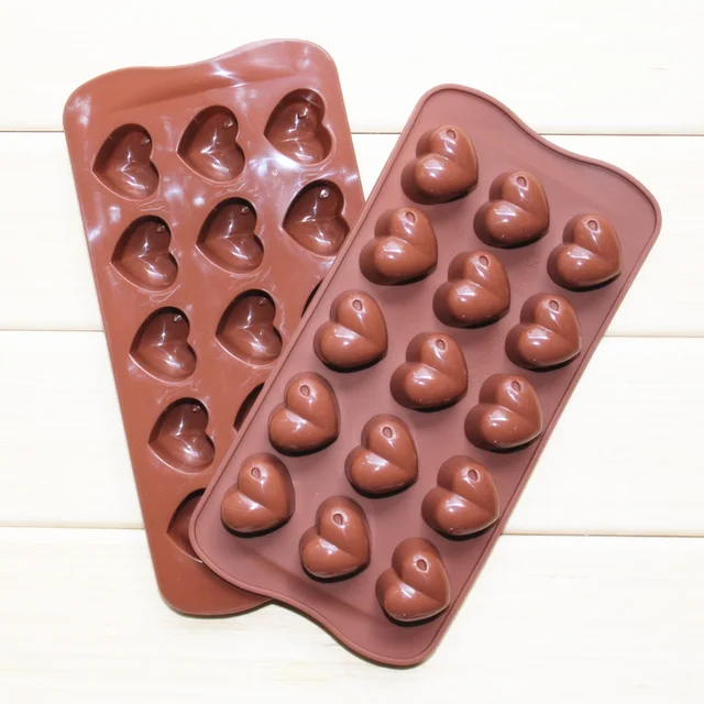 High Quality Valentine's day Food grade silicone heart shape chocolate molds read to ship Customized