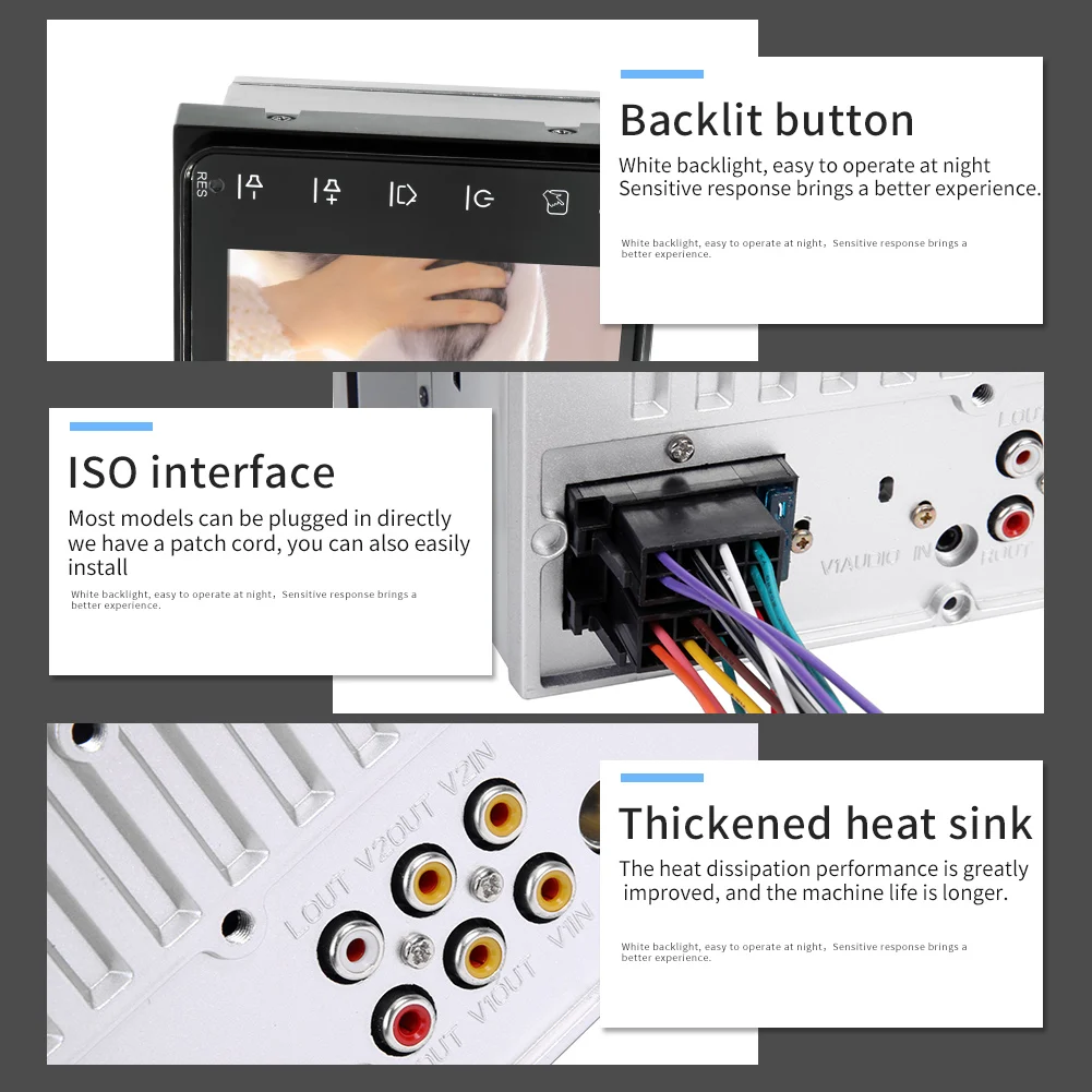 Double din car stereo mp5 player for Corolla with BT AUX car radio video player 7 inch autoradio audio mp5 player