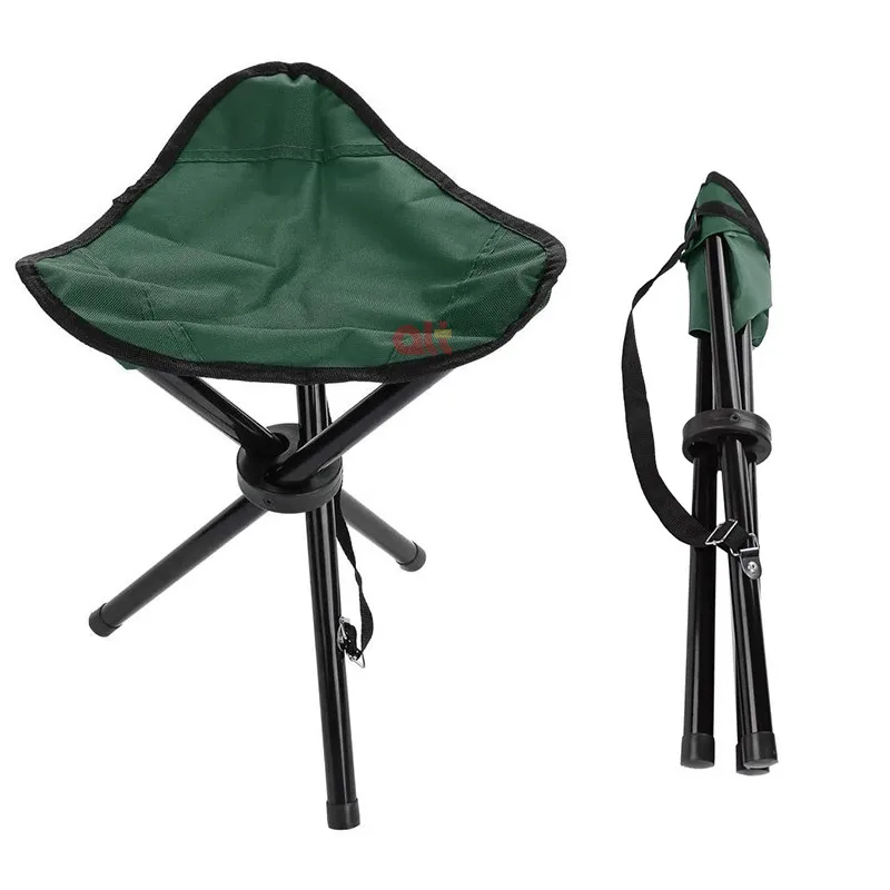 Folding Stool Portable Mini Small Tripod 3 Leg Steel Chair Seat Camping Picnic 
