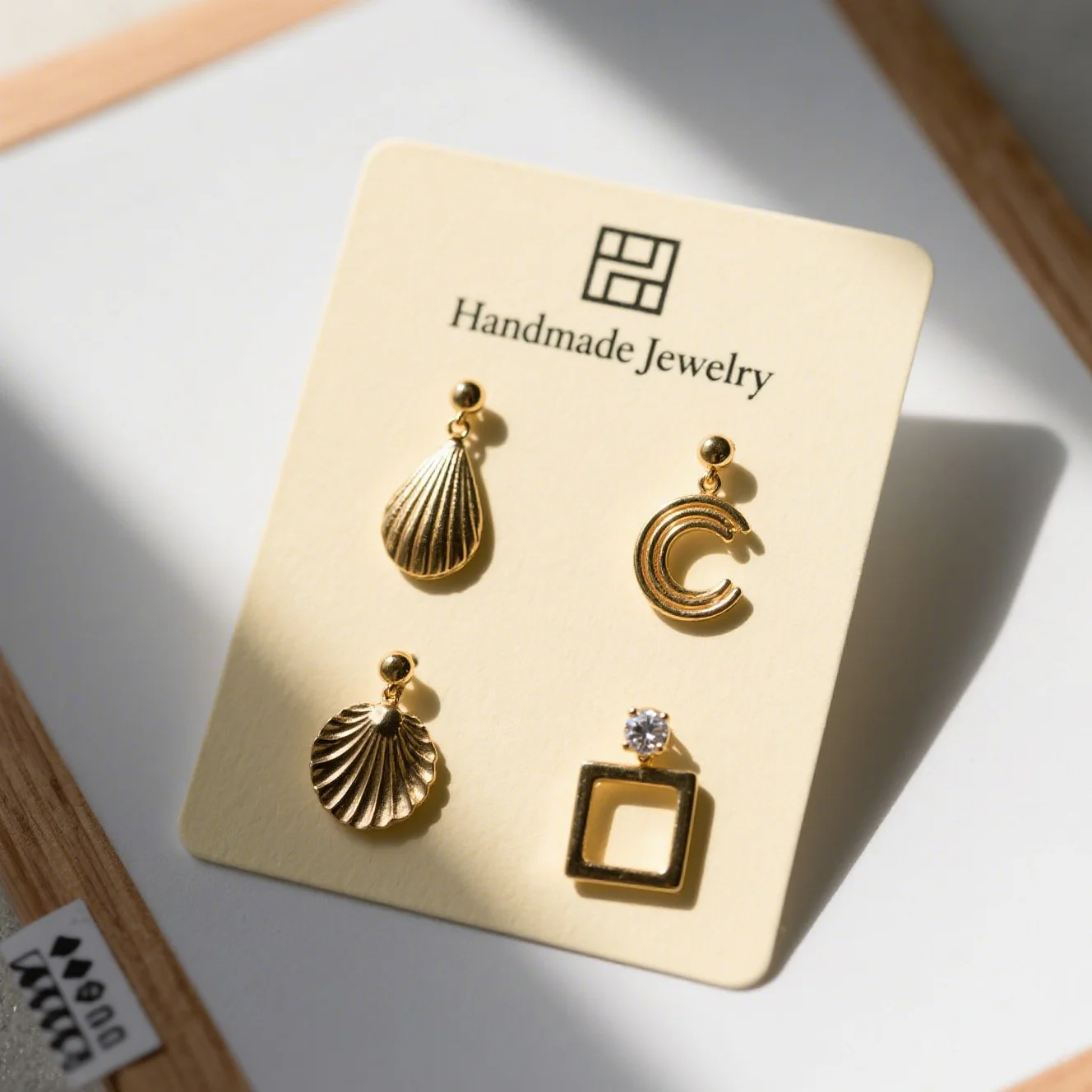 Earrings Card Wholesale Custom Packaging Jewelry Card Kraft Paper Logo Display Card
