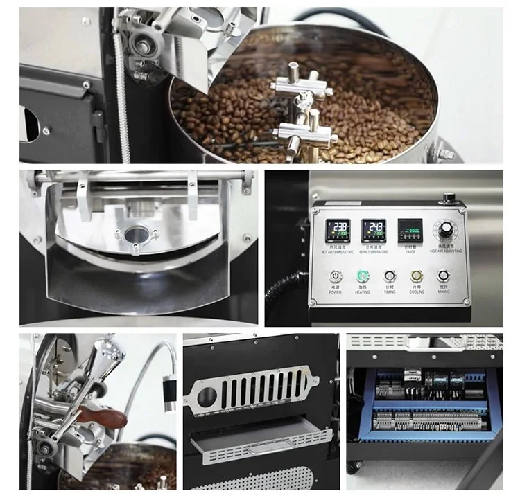 Tostador de granos de cacao Dongyi, 12kg, 15kg, 20kg, tostador de