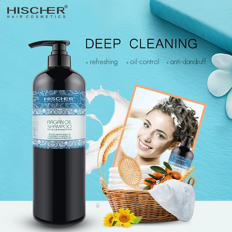 Фирменная торговая марка Hischer, оптовая продажа, органический шампунь для роста волос, против выпадения волос, аргановый шампунь для волос для отеля, Марокко