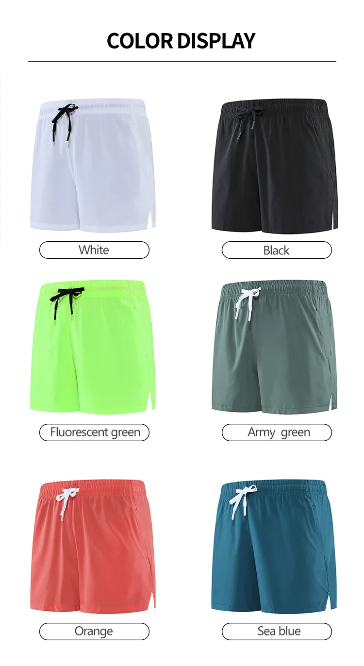 Light Men Gym Shorts Custom Logo White&fluorescent Green Shorts Quick ...