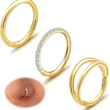316 Stainless Steel Titanium Nose Nail Circle Double-Layer Ring Set Closed-Mouth Human Piercing Jewelry Jewelry