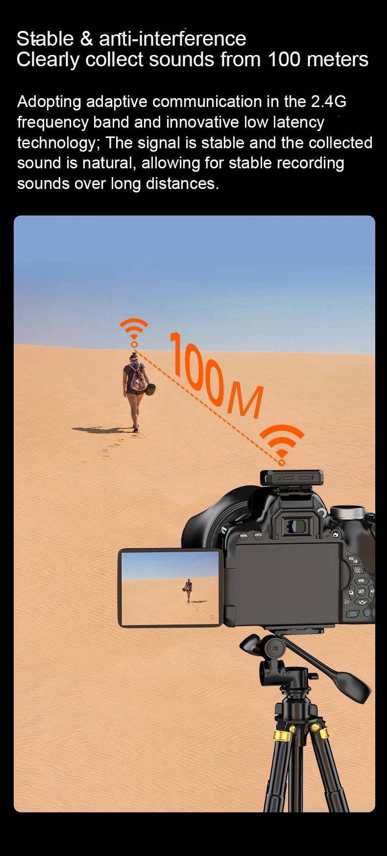 2.4Ghz wireless live microphone Lavalier high quality for Youtube Facebook Live Stream Interview Vloggers Video Conference