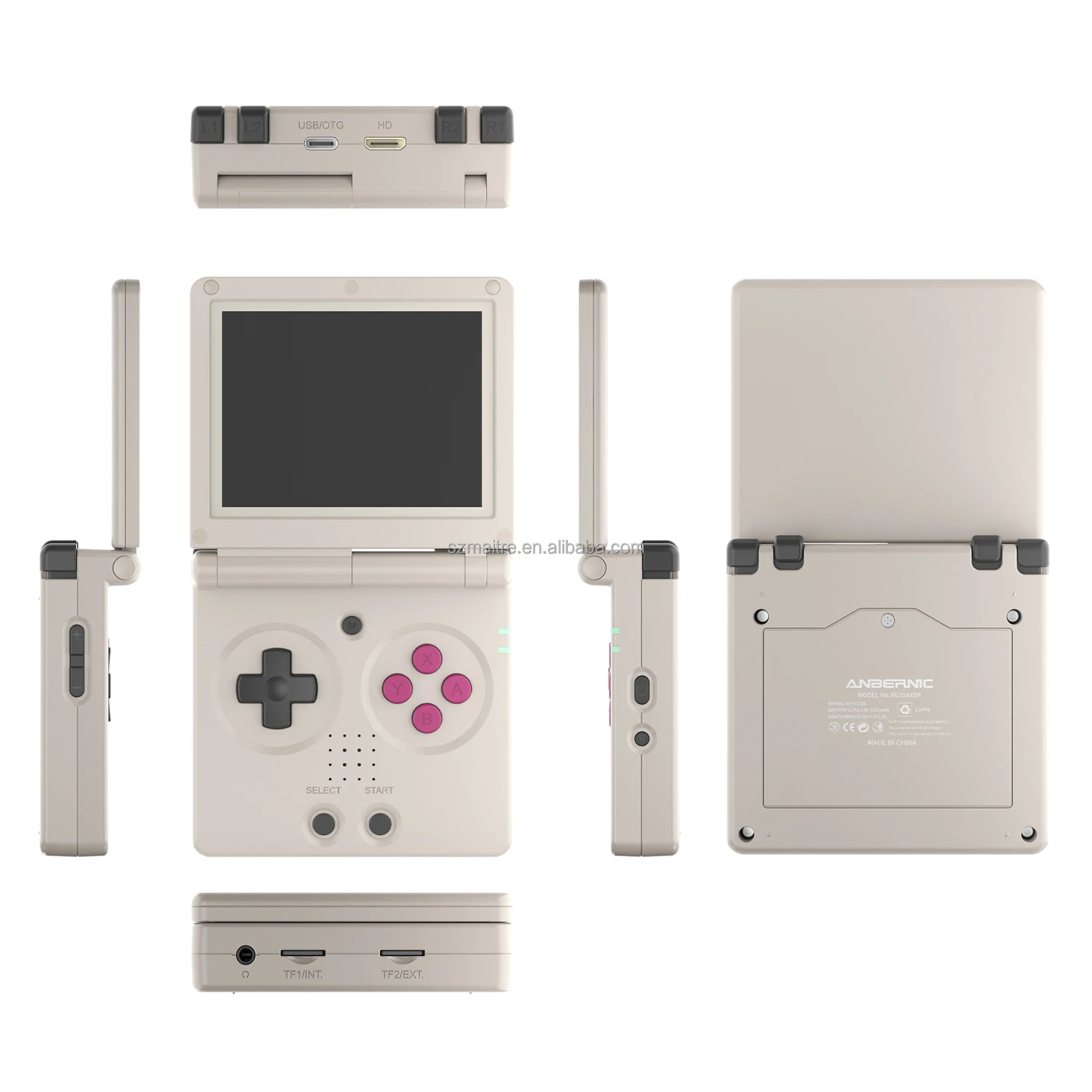 Flip New Anbernic RG35XXSP - 3300mah Battery & 30 Emulators