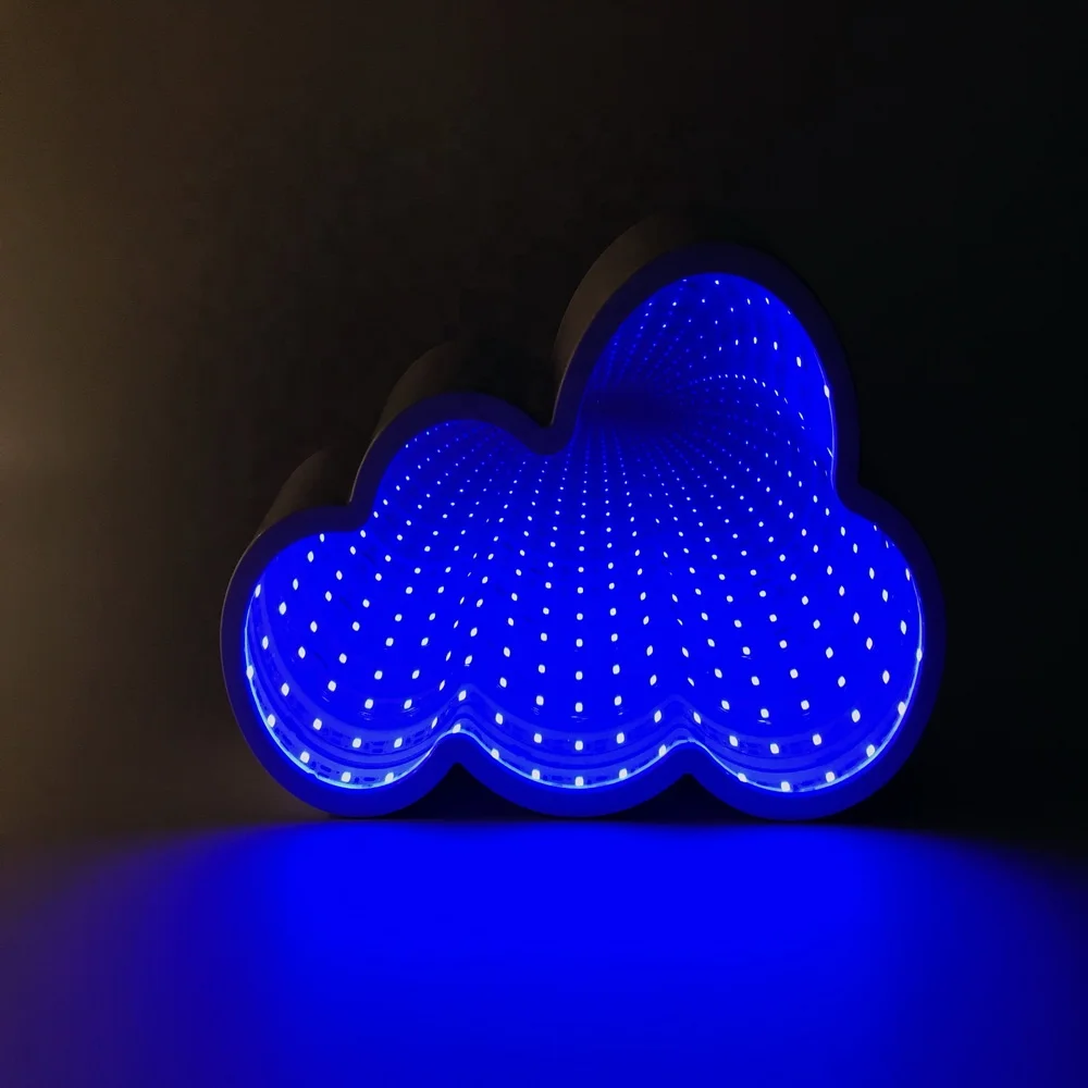 White Cloud Shape LED Light Infinity Mirror Tunnel Lampe