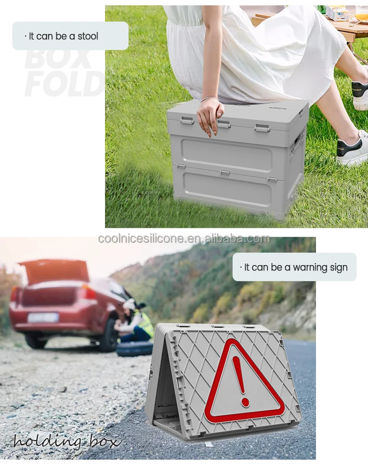 Car Camping Kitchen Box Plastic Folding Box Portable Storage Bin Boxes