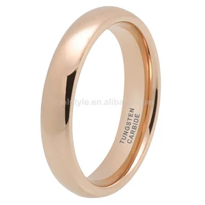 Coolstyle Jewelry Wholesale 4mm Rose Gold Plated Tungsten Carbide Finger Ring for Women Men Fashion Engagement Wedding Band