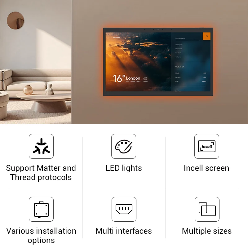 Smart Home Control Panel Wall Mount 9.7 10.1 15.6 Inch POE Relay Touch Screen Android System Tablet