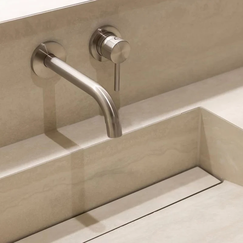 product customize wall mounted sintered stone bathroom sintered stone vanity solid surface seamless basin bathroom cabinet-2