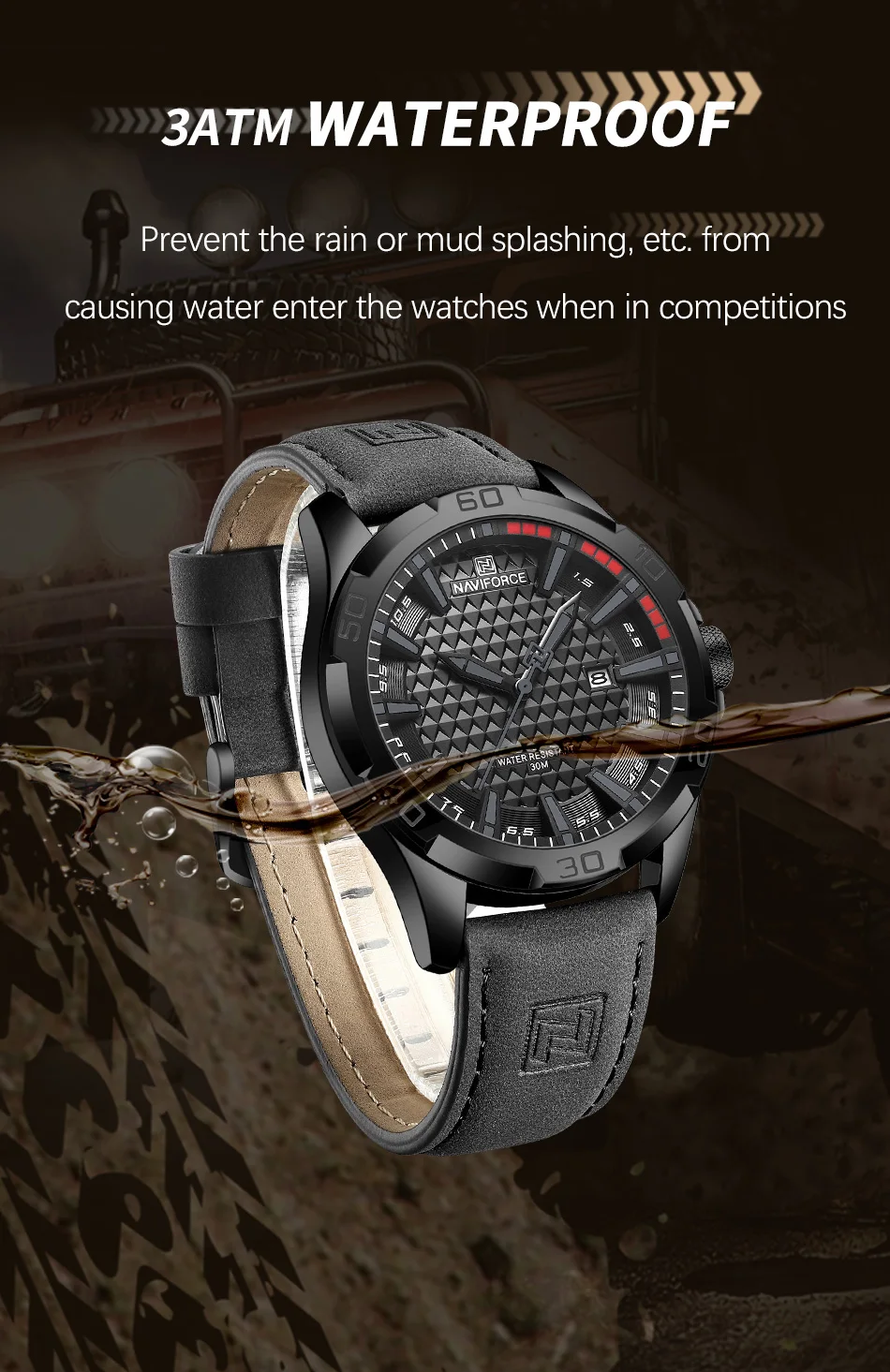 Naviforce 8023 New Sports Fashion Waterproof Analog Quartz Watch For ...