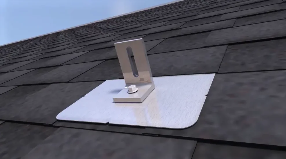 OEM Waterproof Shingle Roof Solar Mount L Foot Solar Mounting Rail Tile Roof Flashing Kit Solar Roof Mount