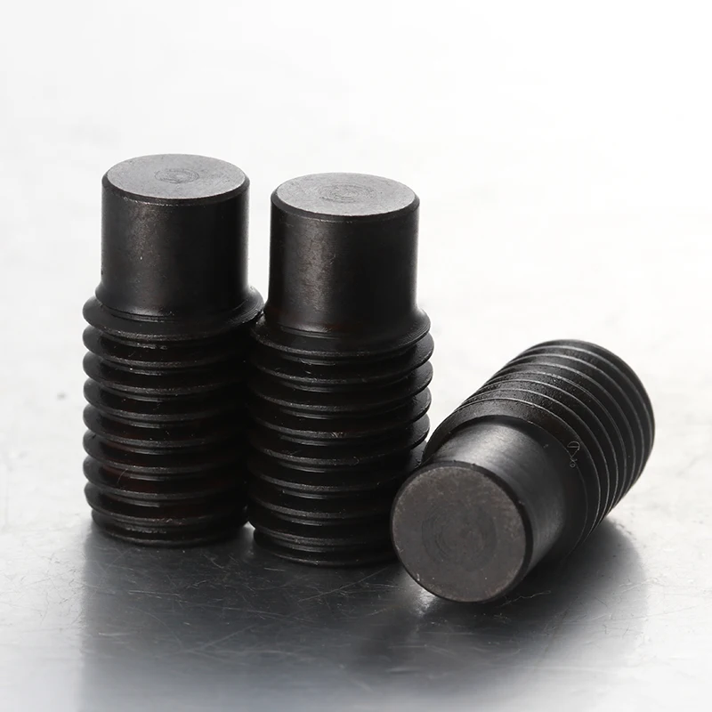 product original factaory grade carbon steel black oxide din915 hexagon socket dog point set screw m3 m20 convex end set screw-60