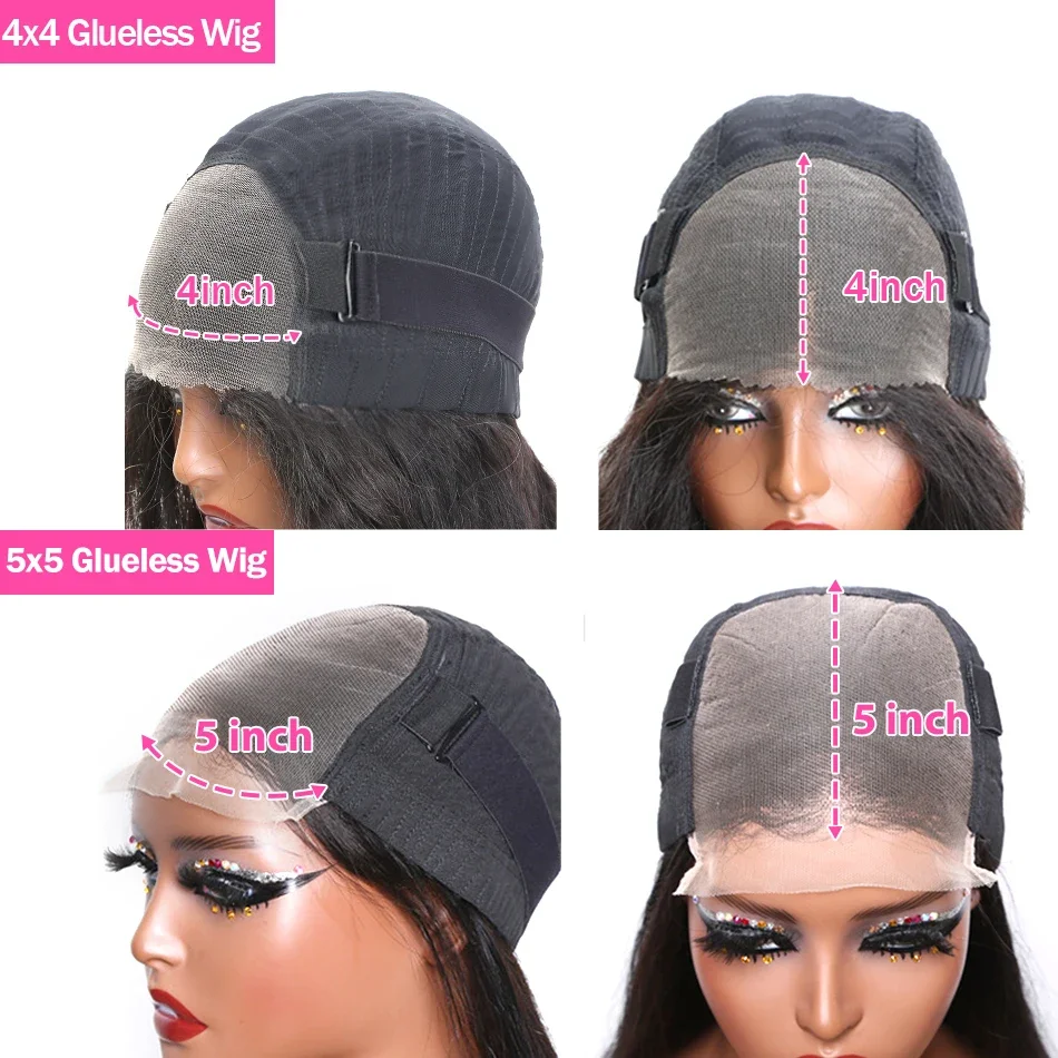 Loose Deep Wave Human Hair Lace Closure Wig Glueless Natural Look_voghion.com