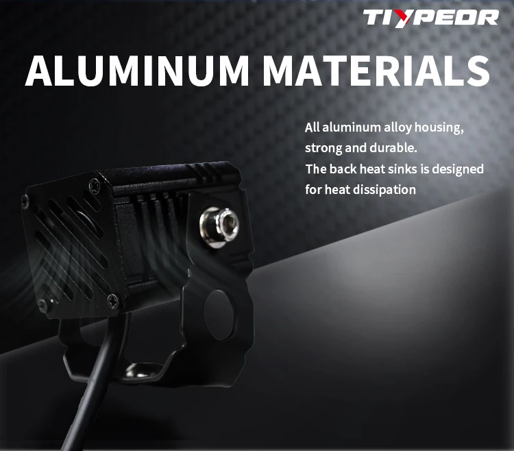 product tiypeor upgrade 25w aluminum motorcycle super brighter hi q fog auxiliary off road spotlight led driving light for atv utv-5