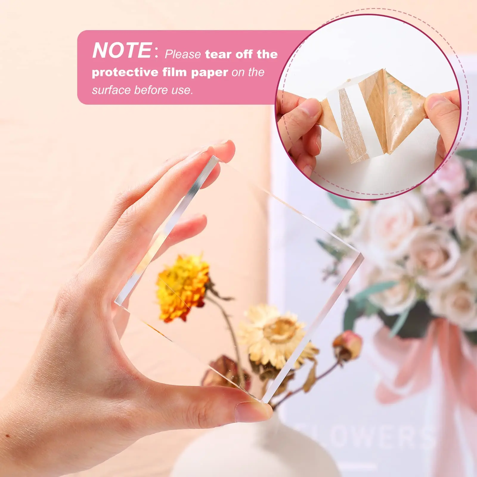 3 X 3 X 1 Acrylic Square Display Block Clear Polished Acrylic Cube Jewelry Ring Showcase Display Stand factory