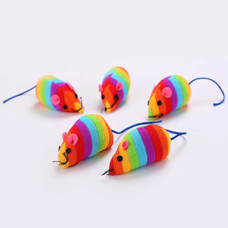 rainbow string cat toy