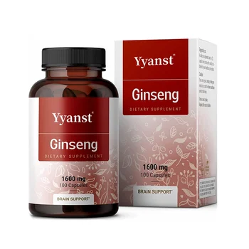 OEM/ODM Natural Organic Korean Red Panax Ginseng Capsules Immune Support Improve Memory Focus Relief Stress Red Ginseng Capsules